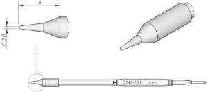 Soldering tip, conical, Ø 0.6 mm, (L) 20 mm, C245201