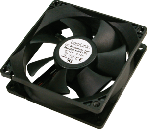 DC axial fan, 12 V, 80 x 80 x 25 mm, 72 m³/h, 32.6 dB, ball bearing, LogiLink, FAN101