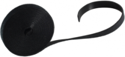 Velcro tape, nylon/polyeste, (L x W) 3 m x 19 mm, black
