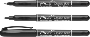 Permanent-Pen 'M' black round tip 1.0mm blister