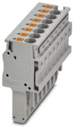 Plug, push-in connection, 0.2-6.0 mm², 8 pole, 32 A, 8 kV, gray, 3212054
