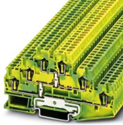 Protective conductor terminal, spring balancer connection, 0.08-4.0 mm², 6 pole, 6 kV, yellow/green, 3036071