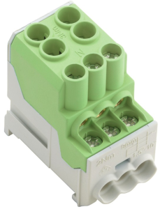 Potential distribution terminal, screw connection, 10-25 mm², 1 pole, 100 A, green, 1561930000