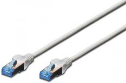Patch cable, RJ45 plug, straight to RJ45 plug, straight, Cat 5e, F/UTP, PVC, 0.5 m, gray