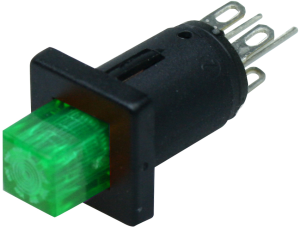 Pushbutton switch, 1 pole, green, illuminated , 0.2 A/60 V, mounting Ø 5.1 mm, IP40, 0041.8860.5327