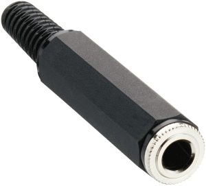 6.35 mm jack socket, 2 pole (mono), solder connection, plastic, KLKM 3