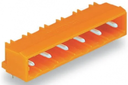 Pin header, 11 pole, pitch 7.62 mm, angled, orange, 231-971/001-000