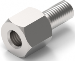 Hexagon spacer bolt, External/Internal Thread, M2.5/M2.5, 7 mm, brass