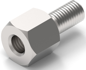 Hexagon spacer bolt, External/Internal Thread, M2.5/M2.5, 10 mm, brass