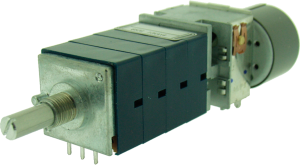 Motorized quad potentiometer, 10 kΩ, 0.05 W, logarithmisch, solder pin, RK27114MC 10K