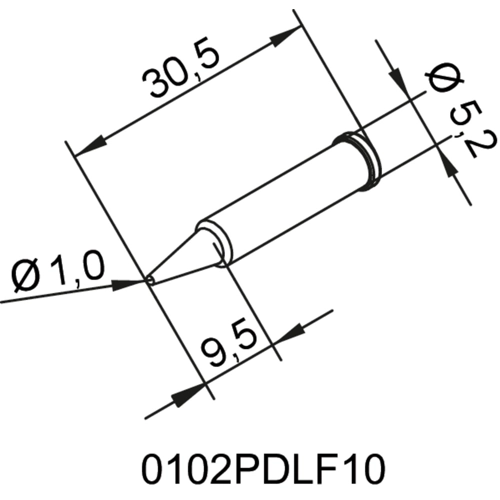 0102PDLF10/10 Ersa Soldering tips, desoldering tips and hot air nozzles Image 2