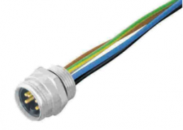 Sensor actuator cable, 7/8"-flange plug, straight to open end, 3 pole, 0.2 m, 10 A, 21043161305