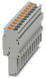 Plug, push-in connection, 0.14-4.0 mm², 11 pole, 24 A, 6 kV, gray, 3209963