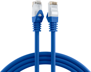 Patch cable, RJ45 plug, straight to RJ45 plug, straight, Cat 6, U/UTP, LSZH, 15 m, blue