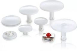 Plunger, round, Ø 11.5 mm, (L x H) 10.3 x 11.5 mm, white, for short-stroke pushbutton, 5.46.001.142/0200