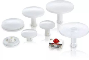 Plunger, round, Ø 19 mm, (L x H) 3.45 x 19 mm, white, for short-stroke pushbutton, 5.46.001.184/0200