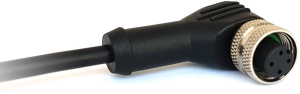 Sensor actuator cable, M12-cable socket, angled to open end, 12 pole, 1 m, PUR, black, 1.5 A, PXPTPU12RAF12ACL010PUR