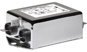 AC filter, 50 to 60 Hz, 10 A, 250 VAC, 400 µH, faston plug 6.3 mm, 5500.2062