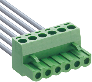 Socket header, 2 pole, pitch 5.08 mm, straight, green, MC 100-50802