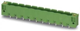 Pin header, 10 pole, pitch 7.62 mm, straight, green, 1829235