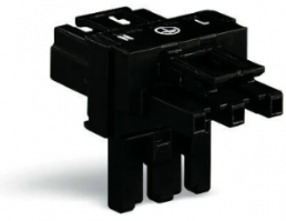T-distributor, 3 pole, black, 770-606
