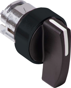 Selector switch, latching, waistband round, front ring black, 3 x 45°, mounting Ø 22 mm, ZB4BJ37