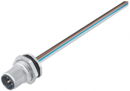 Sensor actuator cable, M12-flange plug, straight to open end, 12 pole, 0.2 m, 1.5 A, 76 2531 1111 00012-0200