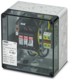 Switchgear combination, 1000 VDC for connection of 1x 2 strings, (H x W x D) 180 x 180 x 111 mm, IP65, polycarbonate, gray, 1016811