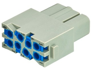 Socket contact insert, 8 pole, equipped, spring connection, 09140082733