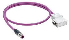 Sensor actuator cable, D-Sub-Cable plug, straight to M12-cable plug, straight, 9 pole, 10 m, PUR, purple, 52327