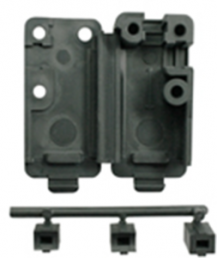 D-Sub connector housing, size: 1 (DE), straight 180°, angled 90°, cable Ø 4.06 mm, thermoplastic, black, 207467-1