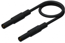 Measuring lead with (4 mm plug, spring-loaded, straight) to (4 mm plug, spring-loaded, straight), 1 m, black, silicone, 1.0 mm², CAT III