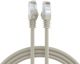 Patch cable, RJ45 plug, straight to RJ45 plug, straight, Cat 6, U/UTP, LSZH, 0.25 m, gray