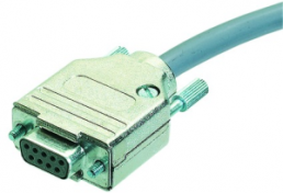 D-Sub connector housing, size: 1 (DE), straight 180°, cable Ø 4 to 10.2 mm, metal, silver, 09670090343