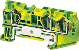 Ground terminal, 3 pole, 0.08-4.0 mm², clamping points: 3, green/yellow, spring balancer connection