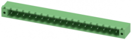 Pin header, 18 pole, pitch 5 mm, angled, green, 1776854