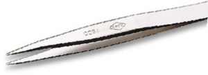 ESD precision tweezers, uninsulated, antimagnetic, stainless steel, 120 mm, OOSA