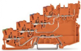 4-wire initiator supply terminal, spring-clamp connection, 0.14-1.5 mm², 13.5 A, 4 kV, orange, 2020-5477