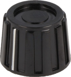 Rotary knob, 6 mm, plastic, black, Ø 18.9 mm, H 13.5 mm, A1319260