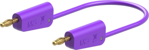 Measuring lead with (4 mm lamella plug, straight) to (4 mm lamella plug, straight), 1 m, purple, PVC, 1.0 mm²