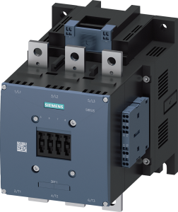 Power contactor, 3 pole, 400 A, 2 Form A (N/O) + 2 Form B (N/C), coil 200-220 V AC/DC, spring connection, 3RT1075-2AM36
