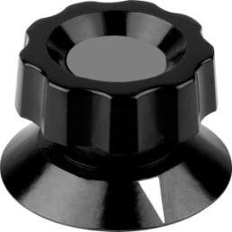 Pointer knob, 6 mm, ABS, black, Ø 19 mm, H 19 mm, 477.61