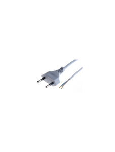 Connection cable, Europe, Plug Type C, straight on open end, H03VVH2-F2x0.75mm², gray, 2 m