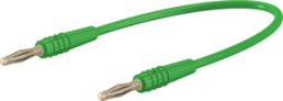 Measuring lead with (2 mm plug, spring-loaded, straight) to (2 mm plug, spring-loaded, straight), 80 mm, green, PVC, 0.5 mm²