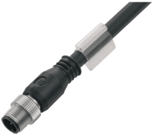 Sensor actuator cable, M12-cable plug, straight to open end, 8 pole, 1.5 m, PUR, black, 2 A, 1279430150