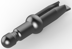 Round plug, Ø 1.47 mm, L 10.03 mm, uninsulated, straight, 61018-1