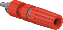 Pole terminal, 4 mm, red, 30 VAC/60 VDC, 35 A, screw connection, nickel-plated, 23.0330-22