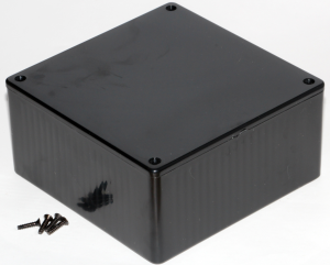 ABS enclosure, (L x W x H) 120 x 120 x 59 mm, black (RAL 9005), IP54, 1591USBK