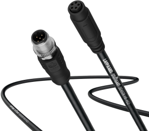 Sensor actuator cable, M8-plug, straight to M12 socket, straight, 5 pole, 3 m, PVC, black, 3 A, 44429471