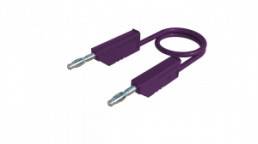 Measuring lead with (4 mm plug, spring-loaded, straight) to (4 mm plug, spring-loaded, straight), 0.25 m, purple, PVC, 2.5 mm², CAT O